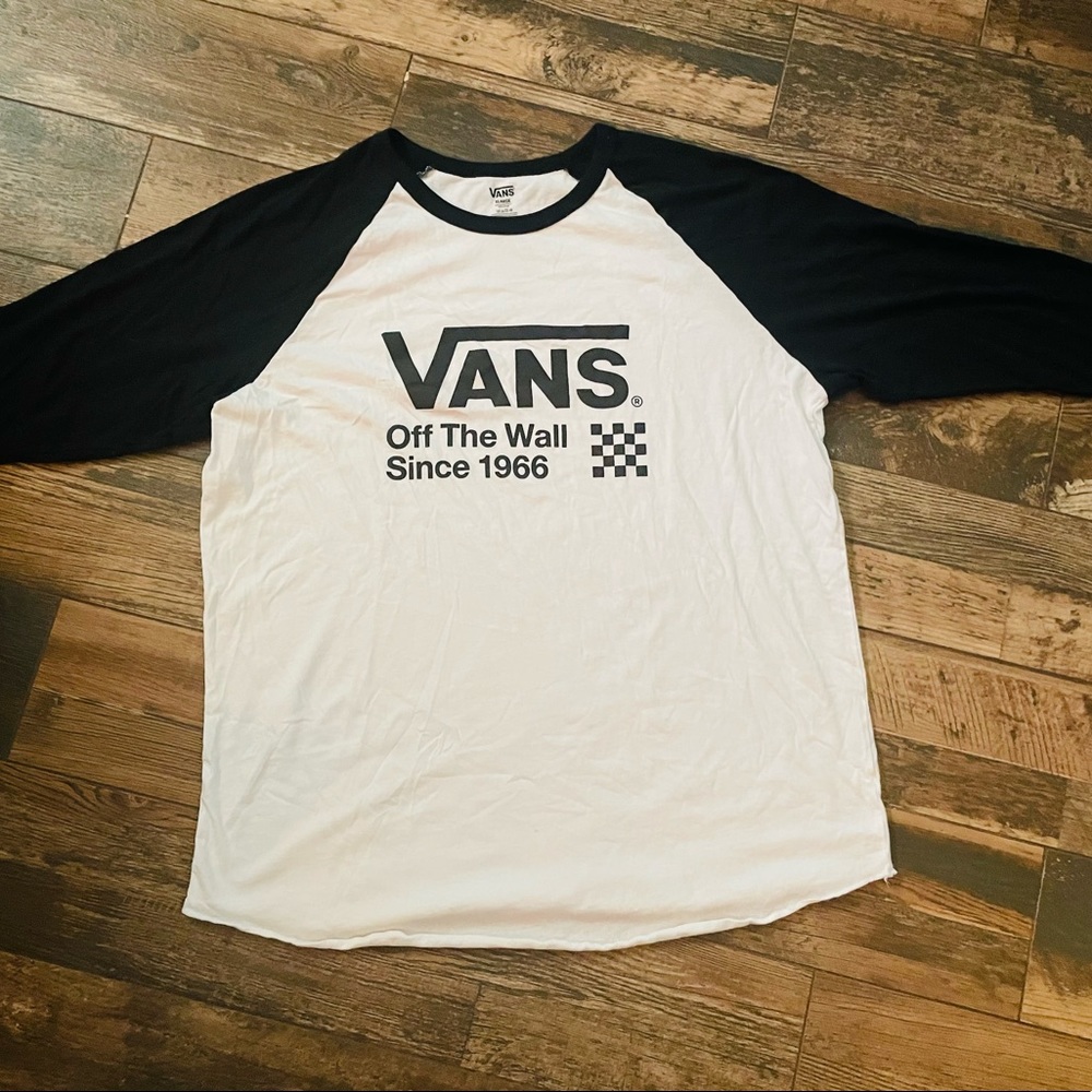 Vans Black & White Quarter Sleeve Tee